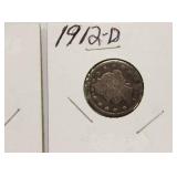 Nice 1912 & 1912 - D Liberty Head V - Back Nickels