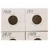 1909, 1910, 1911, & 1912 Wheat Back Pennies