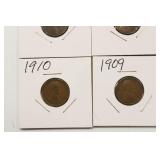 1909, 1910, 1911, & 1912 Wheat Back Pennies