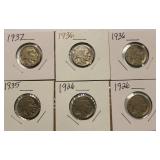 6 Buffalo Nickels