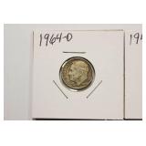 1943 Mercury & 1964 - D Roosevelt Silver Dime