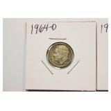 1943 Mercury & 1964 - D Roosevelt Silver Dime