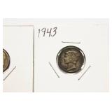 1943 Mercury & 1964 - D Roosevelt Silver Dime