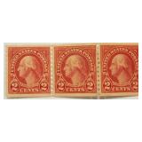 1894 ? 2 Cents U.S. Postage George Washington Three Attached Stamps Rare Find
