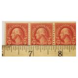 1894 ? 2 Cents U.S. Postage George Washington Three Attached Stamps Rare Find