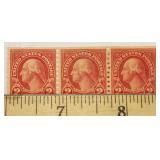 1894 ? 2 Cents U.S. Postage George Washington Three Attached Stamps Rare Find