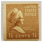 Martha Washington 1939 USPS 1 1/2 Cents Stamp