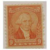1932 Unites States Postal 9 Cents George Washington 1732 - 1932 Orang Stamp