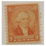 1932 Unites States Postal 9 Cents George Washington 1732 - 1932 Orang Stamp