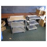 (2) Stainless Steel Carts 16"x24"x32"