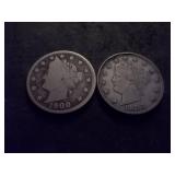 1883 & 1900 V-Nickels