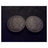 1883 & 1911 V-Nickels