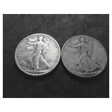 1927 S & 1928 S Walking Liberty Half Dollars