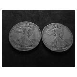 1929 S & 1929 D Walking Liberty Half Dollars