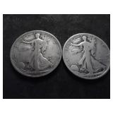 1919  & 1918 S Walking Liberty Half Dollars