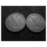 1947 D  & 1947 D Walking Liberty Half Dollars