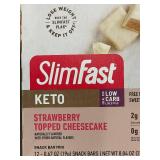 DE 2 - SlimFast Keto Strawberry Topped Cheesecake Snack Bars - 3 Packs