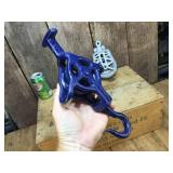 2 Vintage Restored Cast Iron Pulleys/Hook