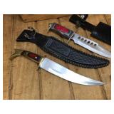3 Larger Hunting Knives - Sheaths