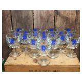 12 Pabst Blue Ribbon "Thumbprint" Glasses