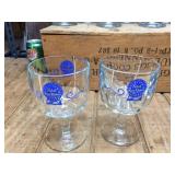 12 Pabst Blue Ribbon "Thumbprint" Glasses