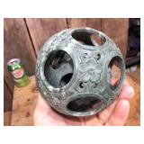 Carved Oriental Green 6-Layer Ball Puzzle and Dragon