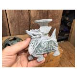 Carved Oriental Green 6-Layer Ball Puzzle and Dragon