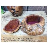 Beautiful Burl Vase & Covered Box