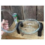 Classic PYREX #024 Clear Round Glass Casserole with Stand!