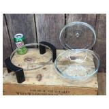 Classic PYREX #024 Clear Round Glass Casserole with Stand!