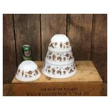 Vintage PYREX "Ameircana" 3 + 1 Mixing Bowls