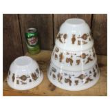 Vintage PYREX "Ameircana" 3 + 1 Mixing Bowls
