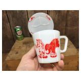 Nifty PYREX Red Circus Plate & Mug - Nice!