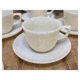 Vintage Fire King 25 Pc Ivory/Custard Plates - Cup/Saucers