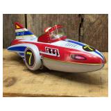 Tin Friction Toy Rocket Car - Works