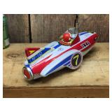 Tin Friction Toy Rocket Car - Works