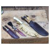 Central America Bone - Horn - Tribal Type Knives - Sheaths
