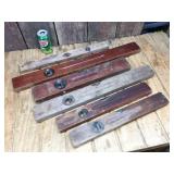 5 Wooden Stanley Levels Plus 1