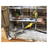 Vintage Fishing Lure Display - 15" x 12" x 6"