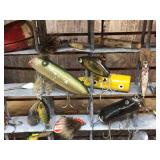 Vintage Fishing Lure Display - 15" x 12" x 6"