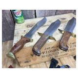3 Large Hunting/Rambo Style Knives
