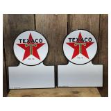 2 Porcelain Texaco Metal Signs 13 1/4" x 10 3/4"