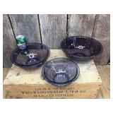 PYREX 3 Pc Nesting Bowl Set - Purple - Nice