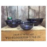 PYREX 3 Pc Nesting Bowl Set - Purple - Nice
