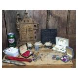 Group Vintage Lighters - Brass Frame - Cuff Links - Cast Sign