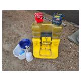 Unused Eye Wash Station, Advil, Tylenol, Toilet Bowl Brush