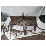 Huge Lot of Tools and Other Items - Hand Saws, Xmas Light Cord HOlders, Miter Box