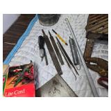 Huge Lot of Tools and Other Items - Hand Saws, Xmas Light Cord HOlders, Miter Box