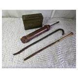 Crowbar, Hand Well Pump, Ammo Box