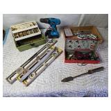 Pipe Fittings, Soldering Iron, Levels, Cordless Drill, Sockets